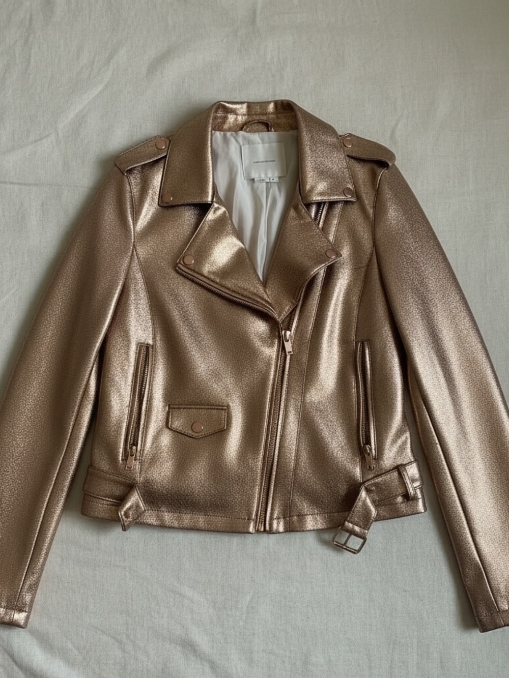 Anthro Metallic Copper/Bronze  Belted Moto Jacket XL | Rare | Good condition